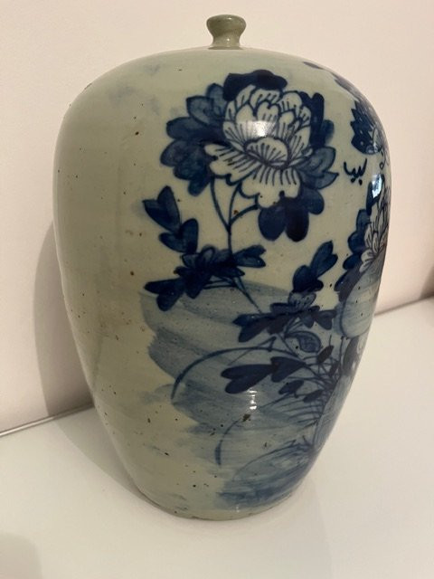 Potiche en porcelaine bleue et blanche, Chine XIXe siècle-photo-2