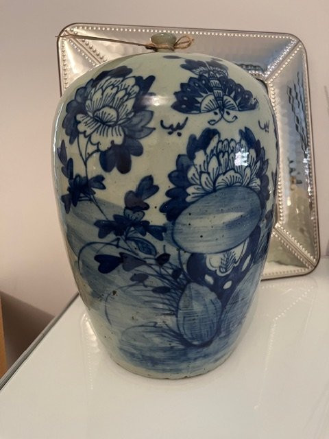 Potiche en porcelaine bleue et blanche, Chine XIXe siècle-photo-1