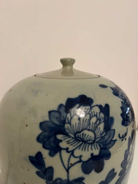 Potiche en porcelaine bleue et blanche, Chine XIXe siècle-photo-3