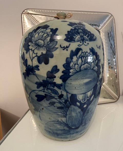 Potiche en porcelaine bleue et blanche, Chine XIXe siècle