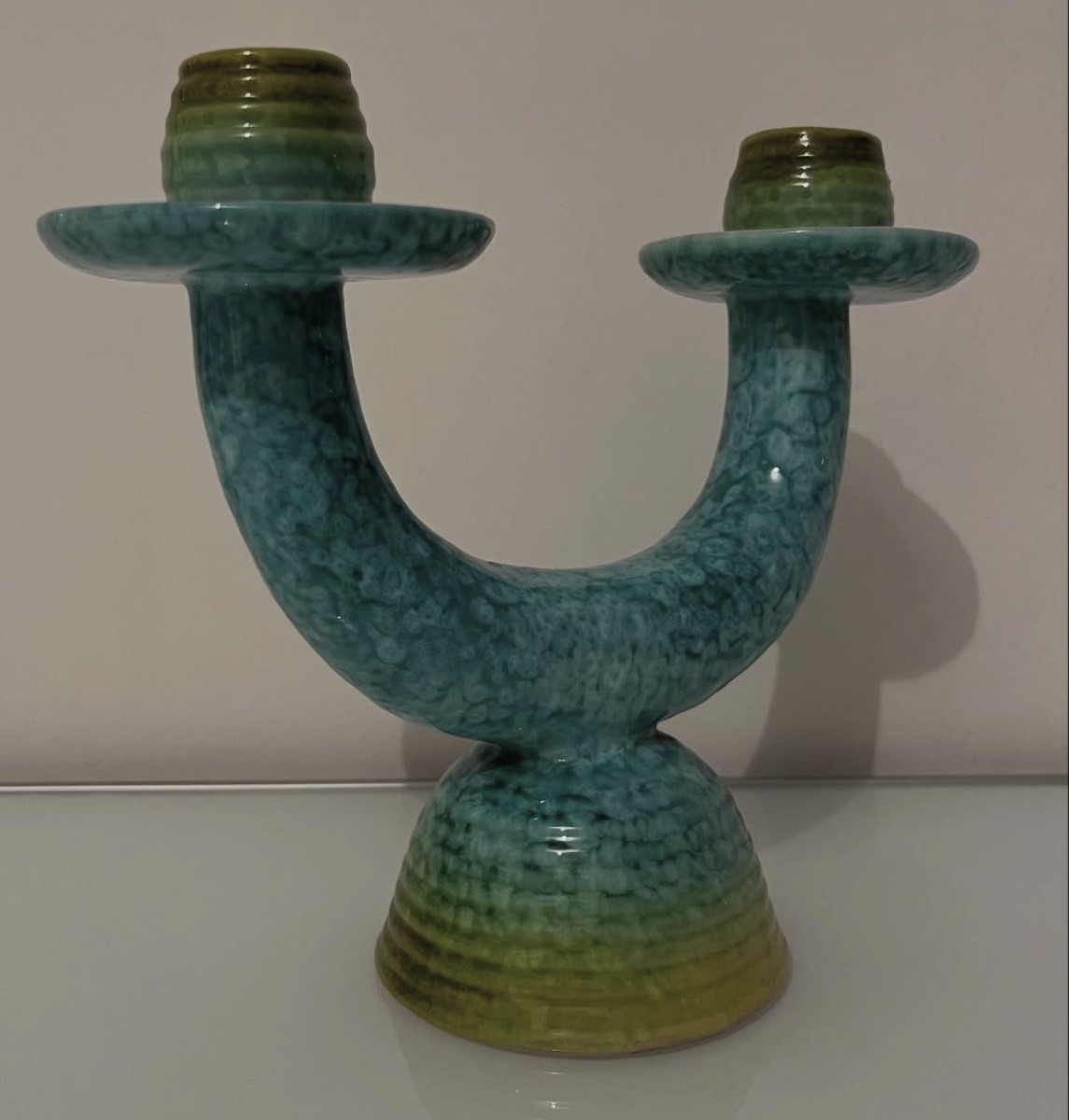 Polychrome Ceramic Candlestick By Rometti Umbertide-photo-7