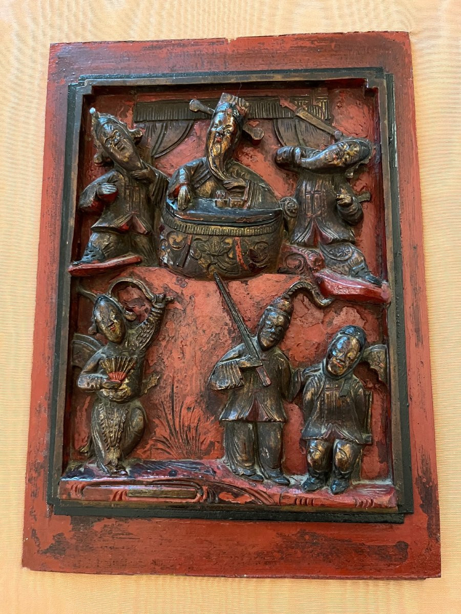 Chinese Decorative Panel — Opium Bed Element, 19th Century-photo-2