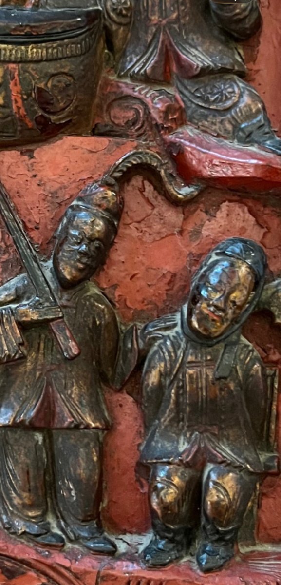 Chinese Decorative Panel — Opium Bed Element, 19th Century-photo-6