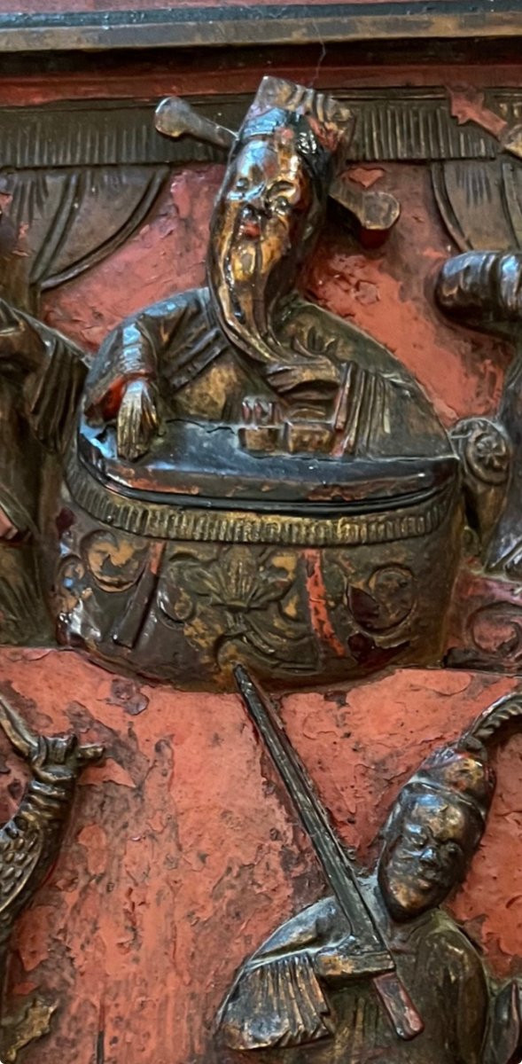 Chinese Decorative Panel — Opium Bed Element, 19th Century-photo-7