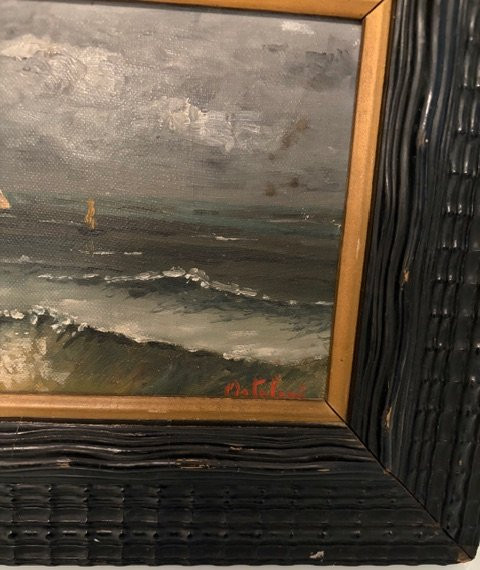 Huile sur toile, Castel dell'Ovo, Napoli, E. Ortolani-photo-5