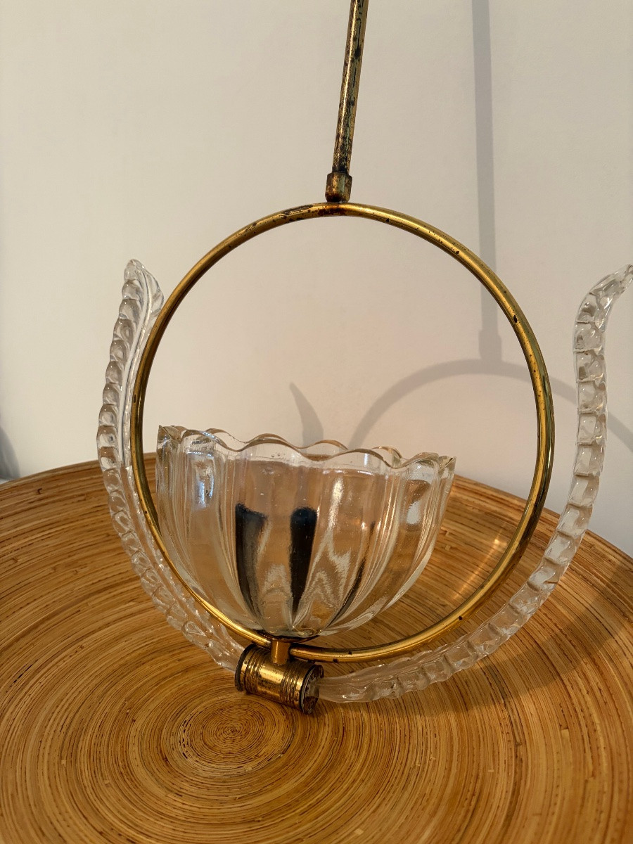 Suspension en verre de Murano attribuée à Barovier, années 1930/1940-photo-2