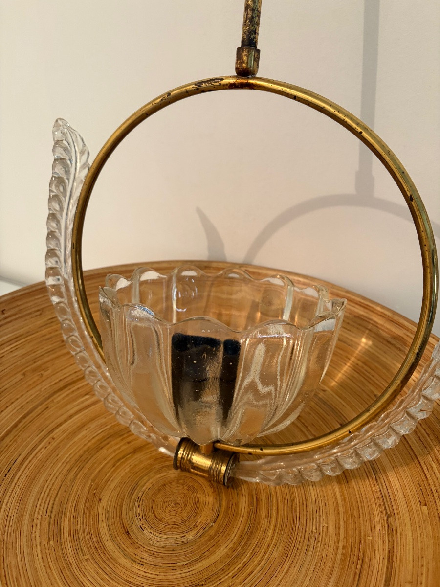 Suspension en verre de Murano attribuée à Barovier, années 1930/1940-photo-3