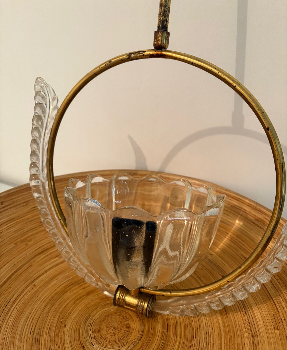 Suspension en verre de Murano attribuée à Barovier, années 1930/1940-photo-3