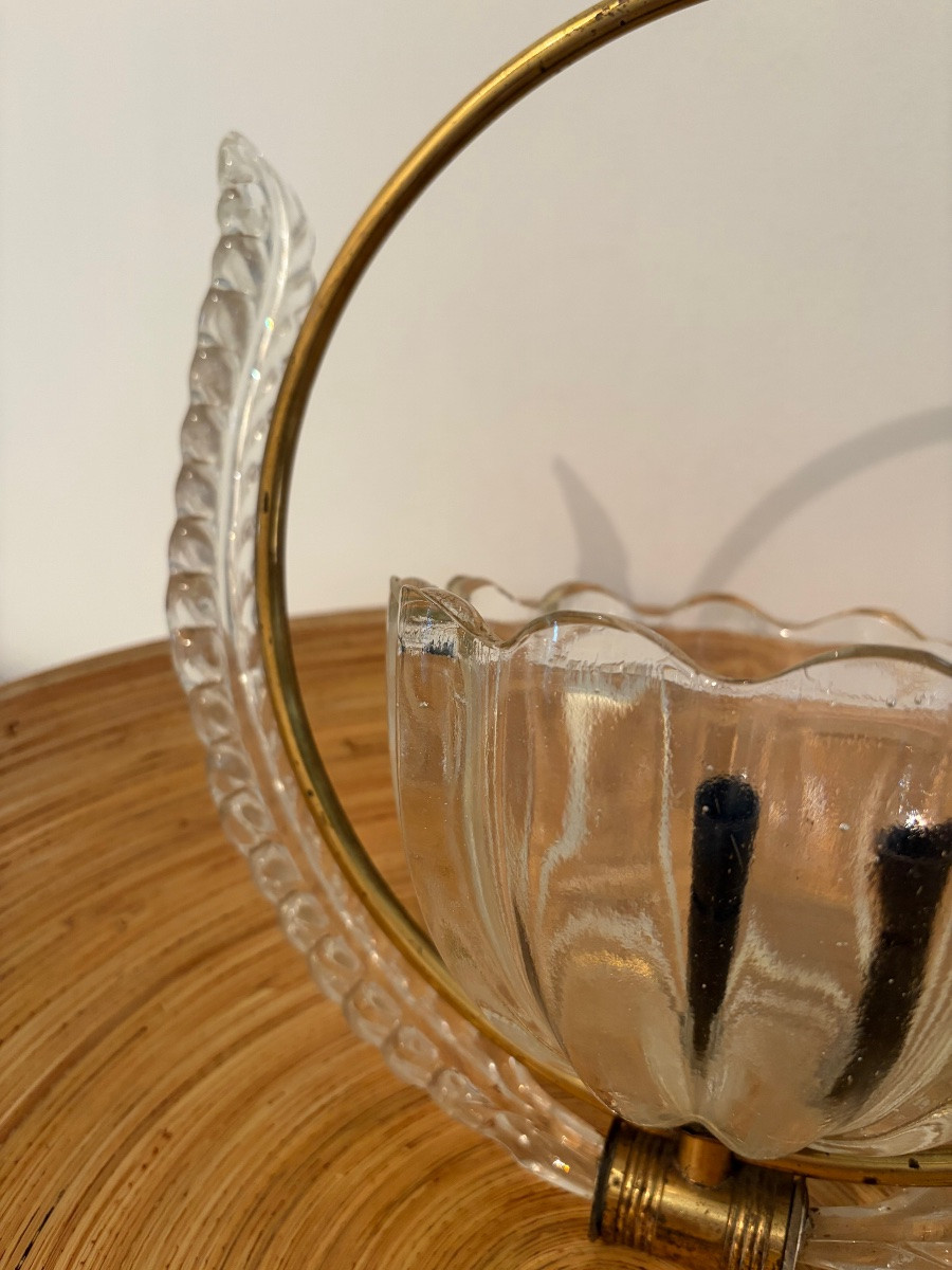 Suspension en verre de Murano attribuée à Barovier, années 1930/1940-photo-5