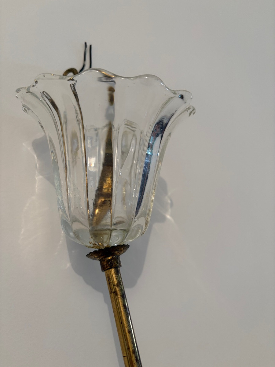 Suspension en verre de Murano attribuée à Barovier, années 1930/1940-photo-7