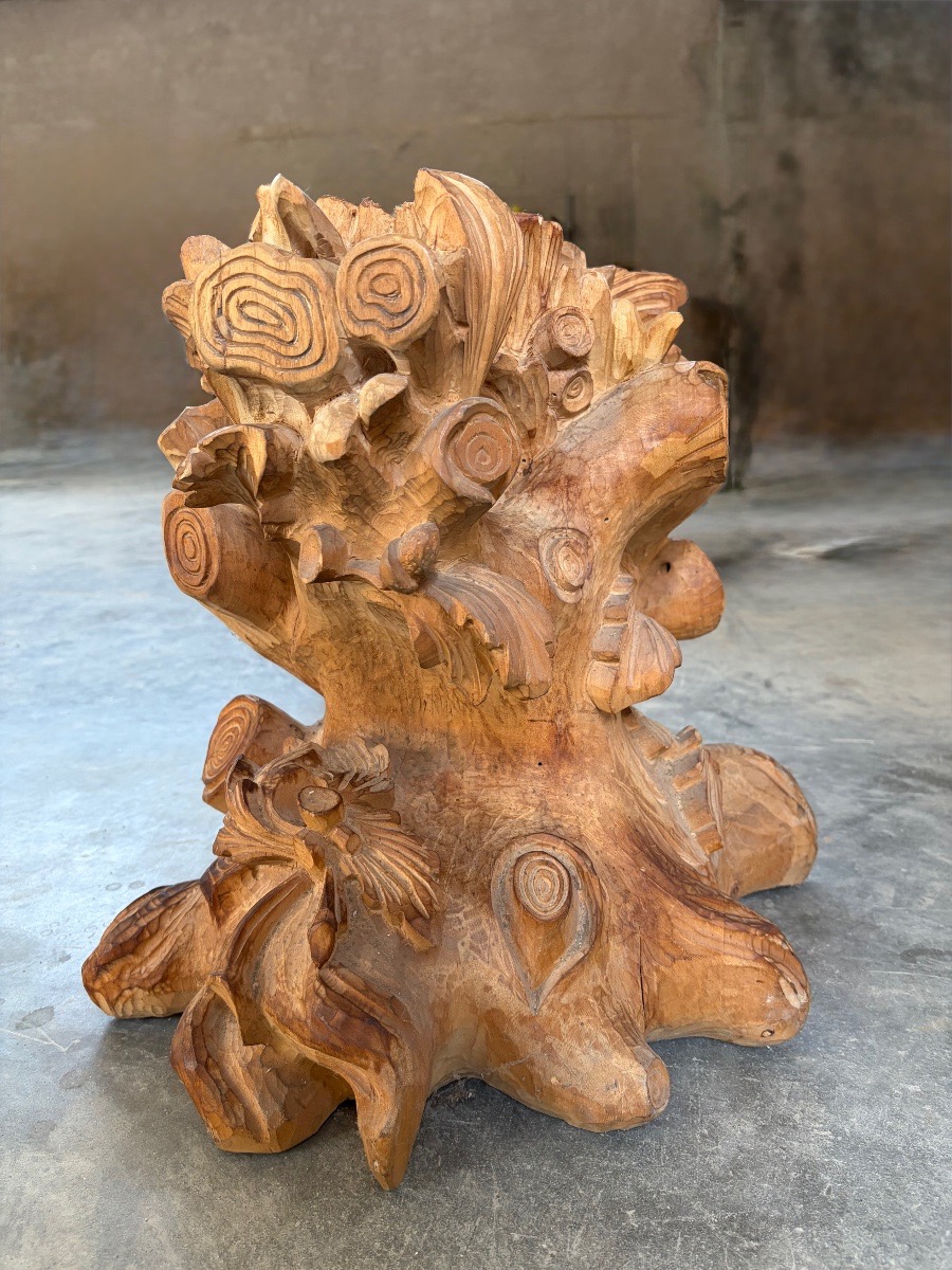 Hand-carved Wooden Sculpture, 1900s-photo-3