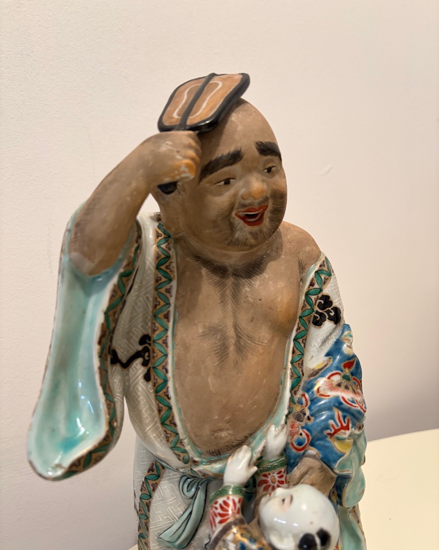 Buddha, Polychrome Ceramic Sculpture, Japan, Late 19th Century.-photo-2