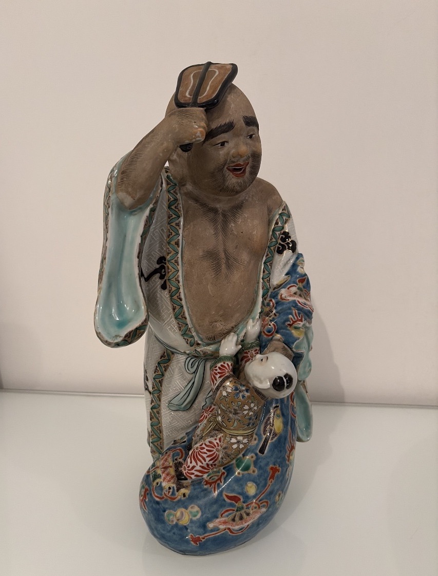 Buddha, Polychrome Ceramic Sculpture, Japan, Late 19th Century.-photo-5