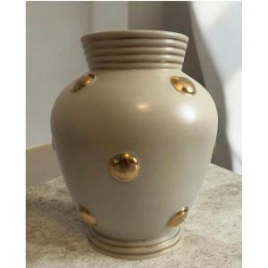 Rometti, vase en céramique ivoire 