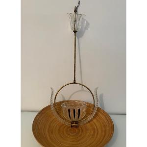 Murano Glass Pendant Lamp Attributed To Barovier, 1930s–1940s