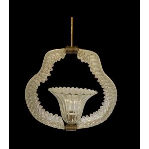 Murano Glass Pendant Lamp, Designed By E. Barovier.