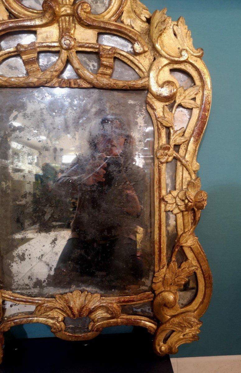 Miroir provençal à parecloses dit de Beaucaire, époque 18ème . -photo-4