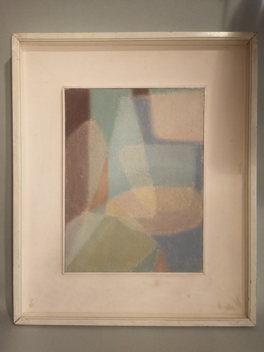 Composition Abstraite, Huile Sur Toile, Italie, 1ère moitié XXème 