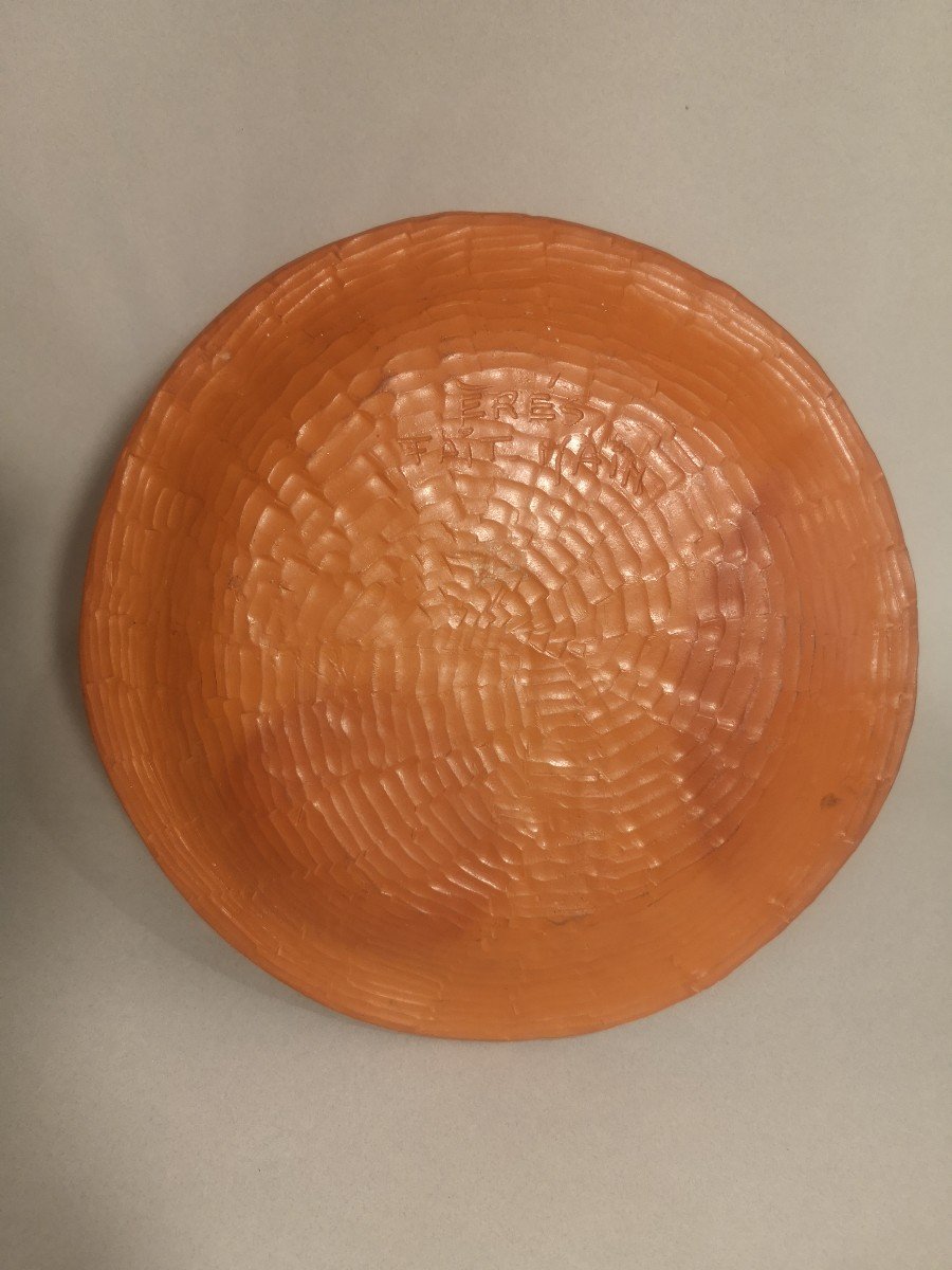 Assiette En Céramique émaillée XXème, signée Eres -photo-2