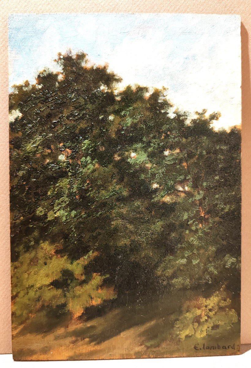 école Française, Paysage De Sous Bois d'E. Lombard