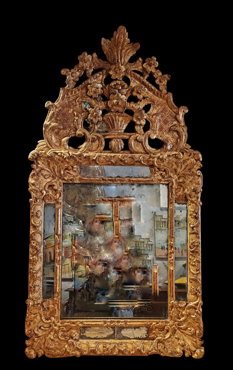 Miroir provençal, bois doré, Epoque 18 ème 