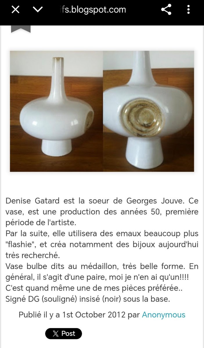 Céramique Denise Gatard (1921-1992) années -photo-1