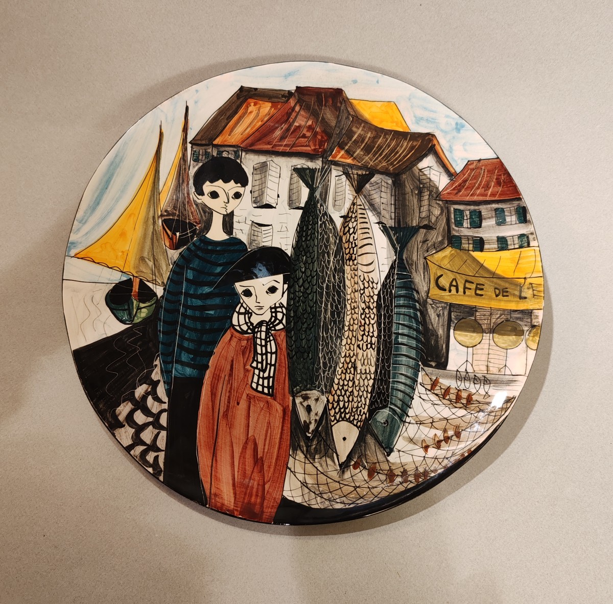 Plat céramique Jean de Lespinasse (1896-1979)