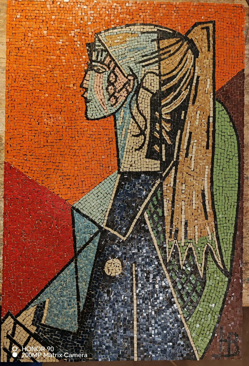 Mosaic Portrait Inspired By Picasso, 20th Century 