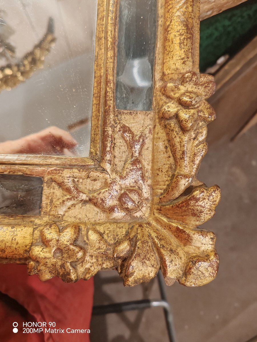 18th-century Provençal Mirror With Period Glazing Beads-photo-4