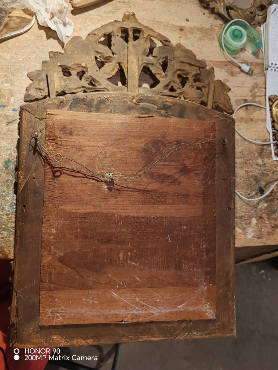 18th-century Provençal Mirror With Period Glazing Beads-photo-1