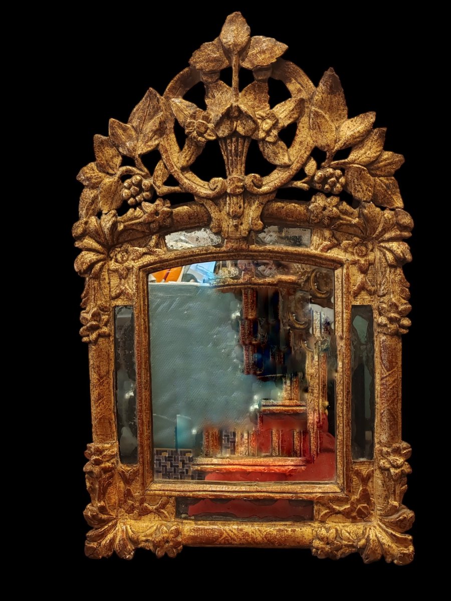 18th-century Provençal Mirror With Period Glazing Beads-photo-4