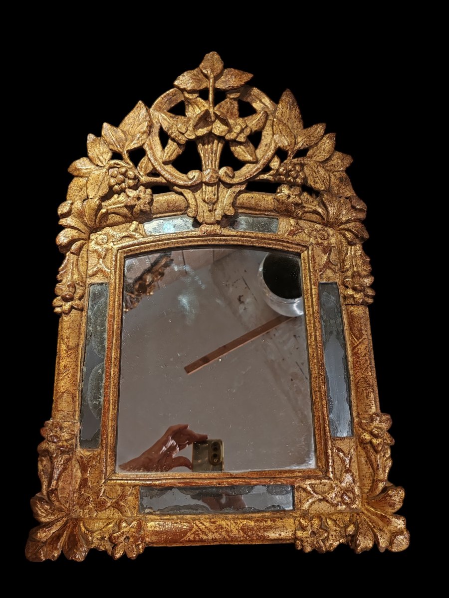 18th-century Provençal Mirror With Period Glazing Beads