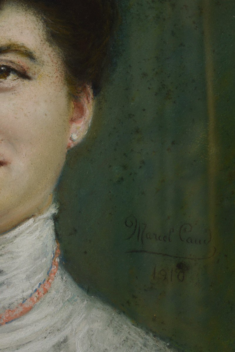 Pastel Paul Caud, Portrait De Femme 1910 -photo-1
