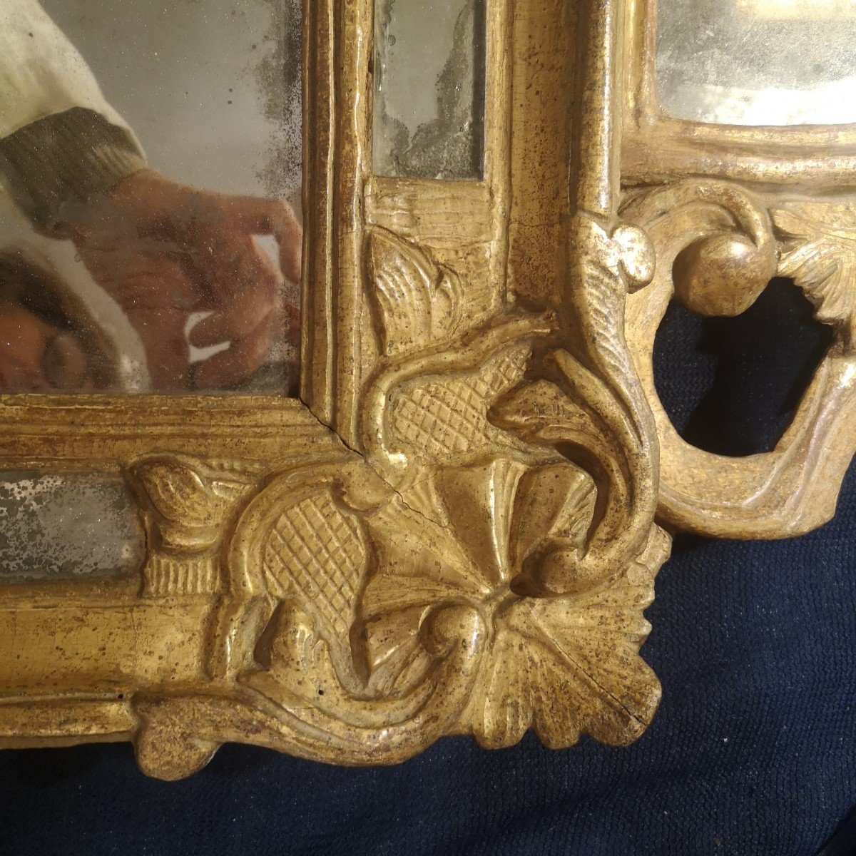 Miroir Bois Doré Époque Louis XV -photo-2