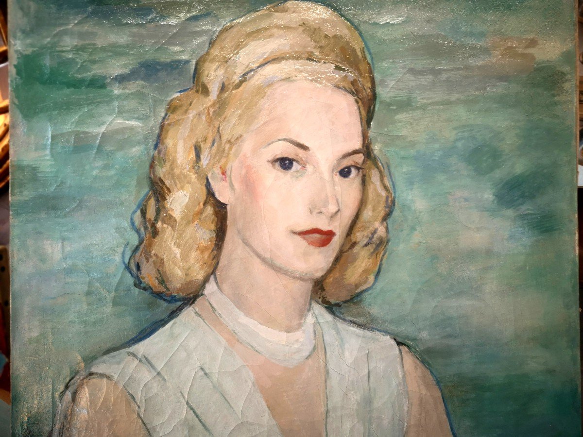 Portrait De Femme 1948, Gaston Ventrillon Le jeune(1897-1982) -photo-2