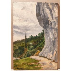 école Française, E. Lombard, Paysage De Roches, Début XXème 