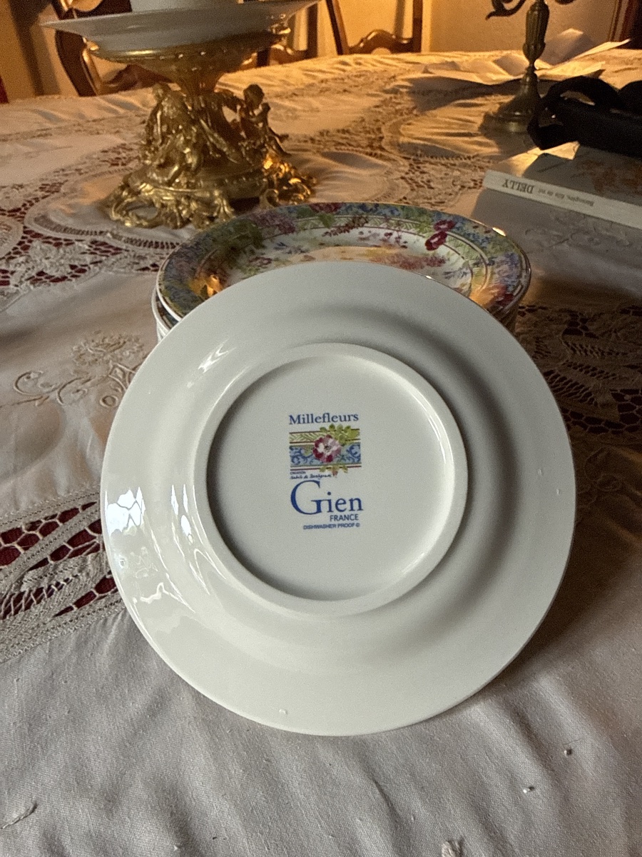 12 Gien Millefleurs Dessert Plates-photo-3