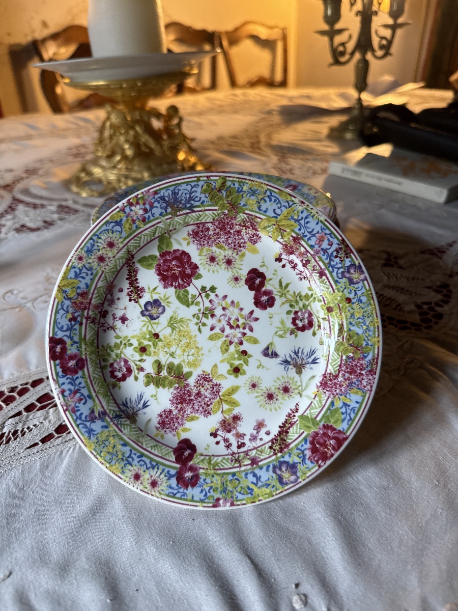12 Gien Millefleurs Dessert Plates