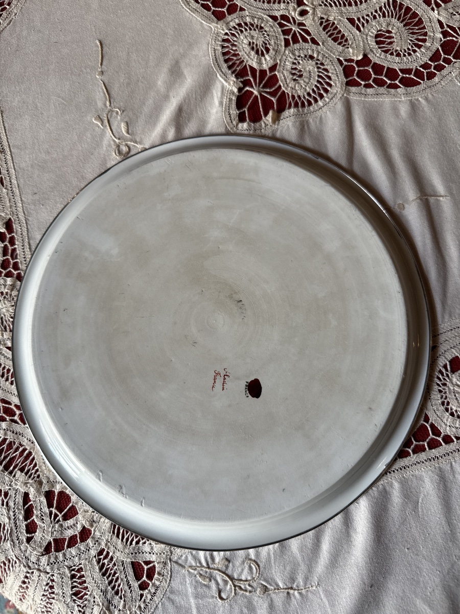 Limoges Porcelain Cake Plate With Solid Silver Rim -photo-2