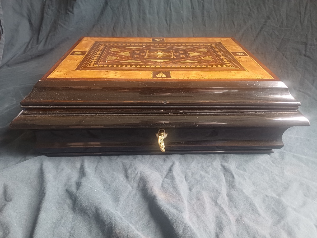 Coffret à couture en marqueterie Louis XIV-photo-2