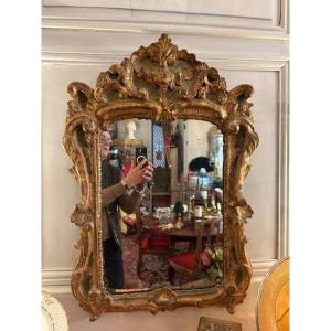 Louis XV Mirror In Golden Wood