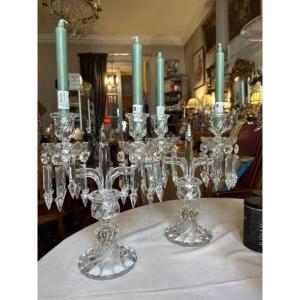 Pair Of Baccarat Crystal Candelabra