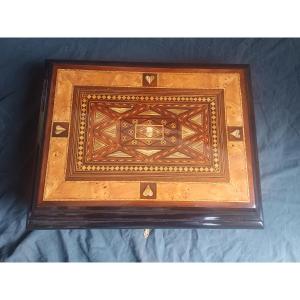 Coffret à couture en marqueterie Louis XIV