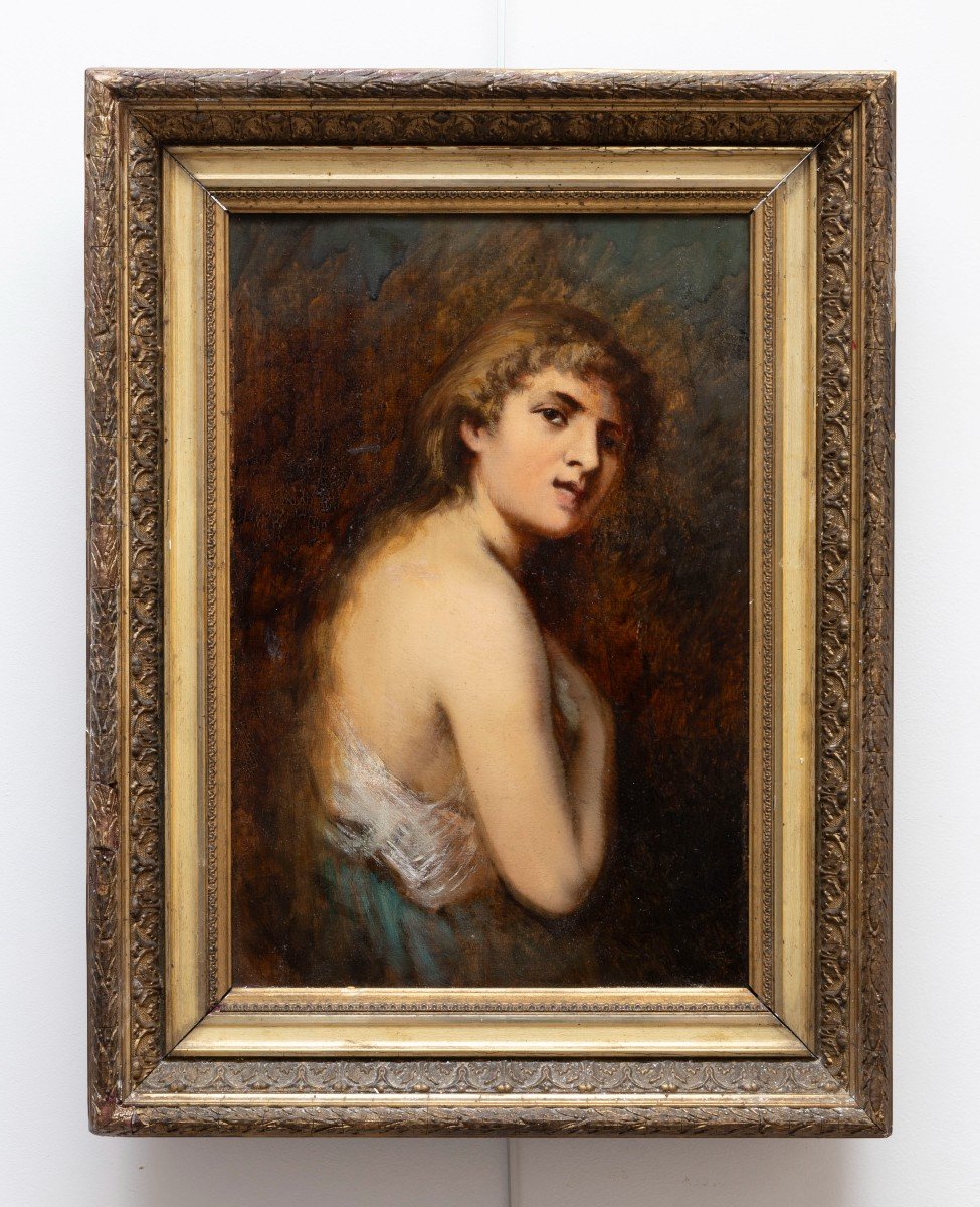Portrait De Femme Vue De Trois-quarts Dos - Signé Charles Royer– Fin XIXe – Début XXe