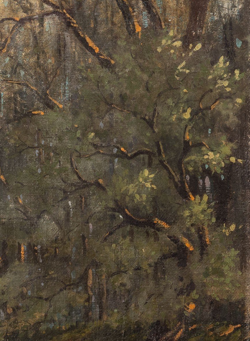 Important Paysage Avec étang– Signé F. R. Eteve, Daté 1926-photo-3