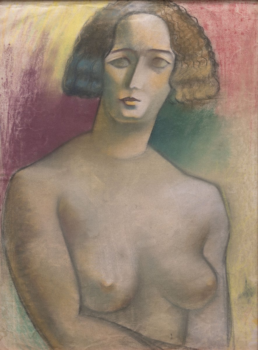 Poliakoff Nicolas (1889 - 1976) – Bust Of A Woman – Pastel – Workshop Sale
