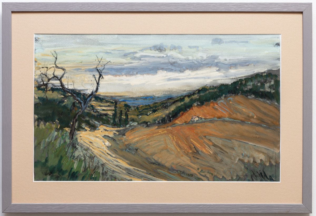 Barbier Jean – Paysage Du Lyonnais – Gouache – Signé-photo-2
