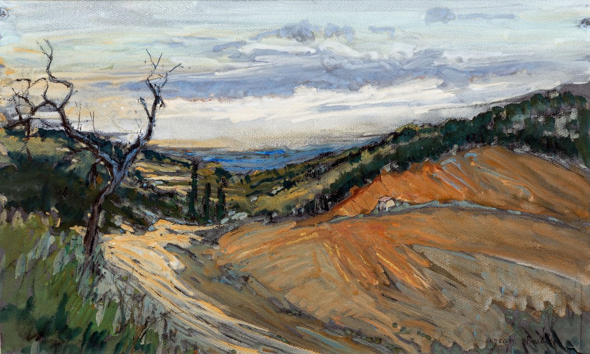 Barbier Jean – Paysage Du Lyonnais – Gouache – Signé