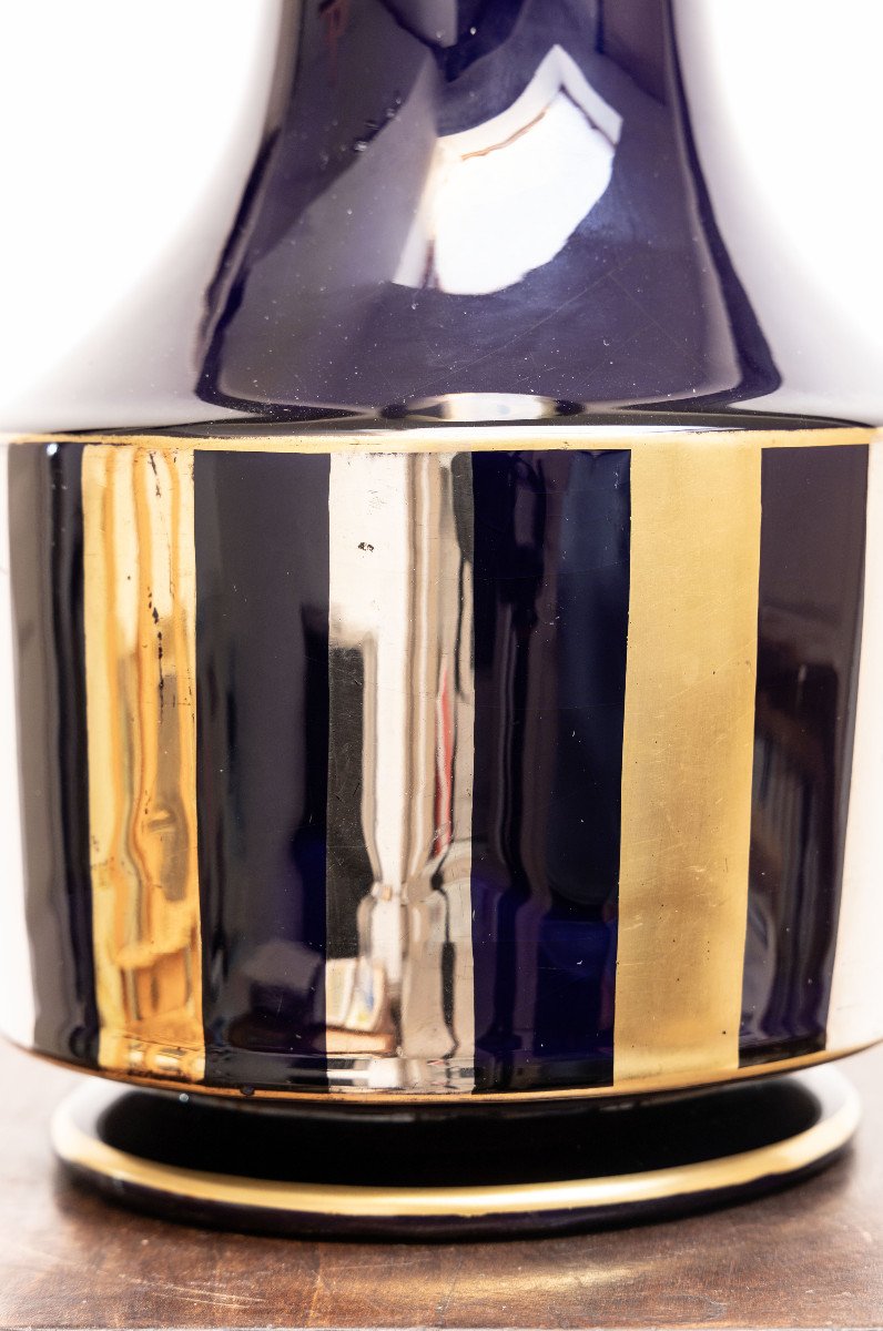 Vase Art Deco 1930 – Faience De Tours – Signé Asch-photo-3