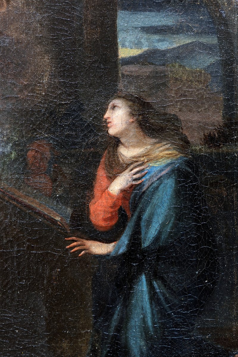 Ecole Française – Annonciation - Huile Sur Toile  – XVIIIe S.-photo-1